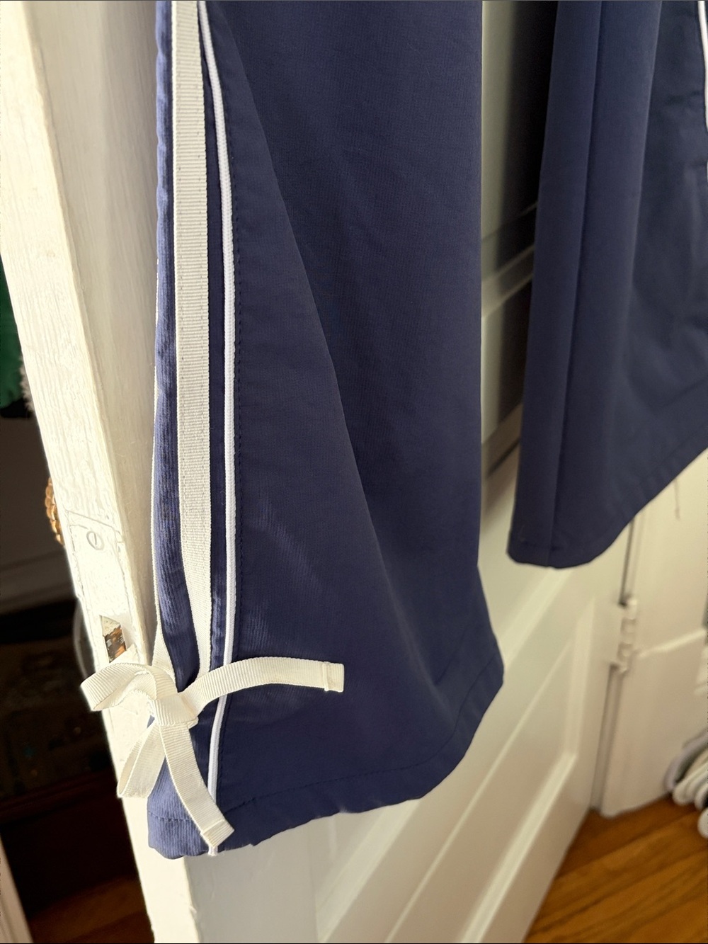 Women’s Navy Blue Track Pants with White Stripe - Picture 2 of 4